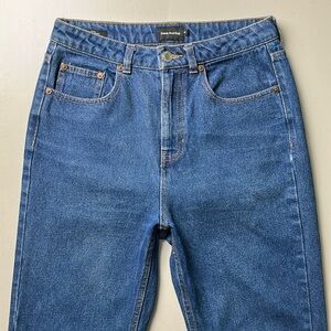 Frank & Oak Stevie High Rise Tapered Jeans Dark Wash Size 28